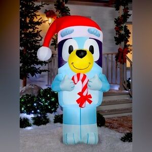 Bluey Santa Hat with candy cane Airblown Inflatable 6.5ft